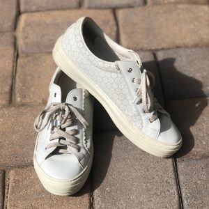 Salvatore White Sneakers with floral design